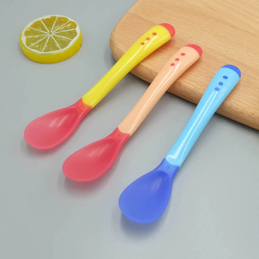 3-Piece Heat-Sensing Baby spoon/spork Utensil Set