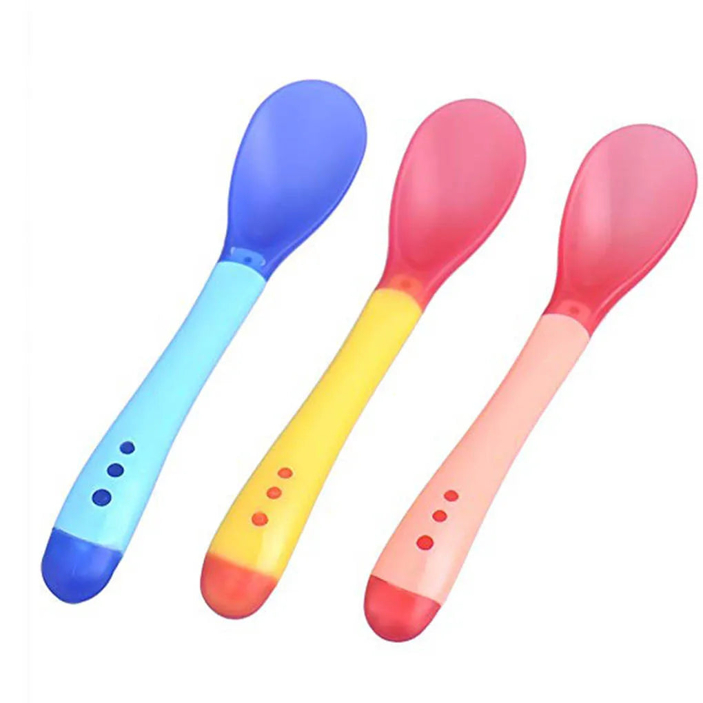 3-Piece Heat-Sensing Baby spoon/spork Utensil Set