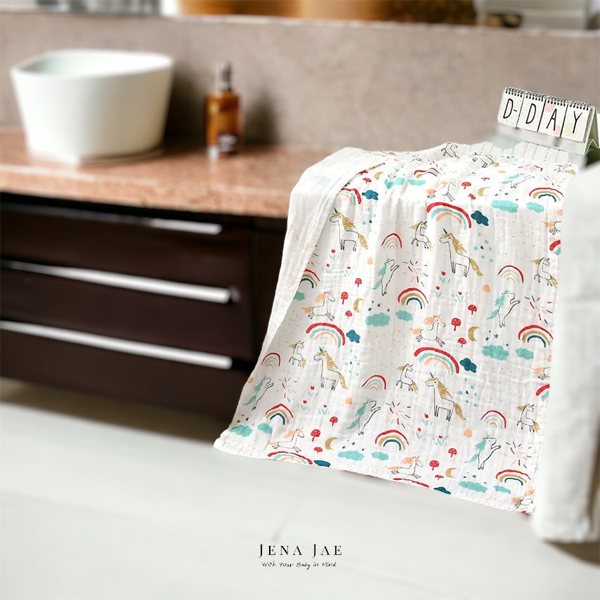 Comfy & Cozy 100% Soft Cotton Baby Bath Towel/Swaddle/Blanket