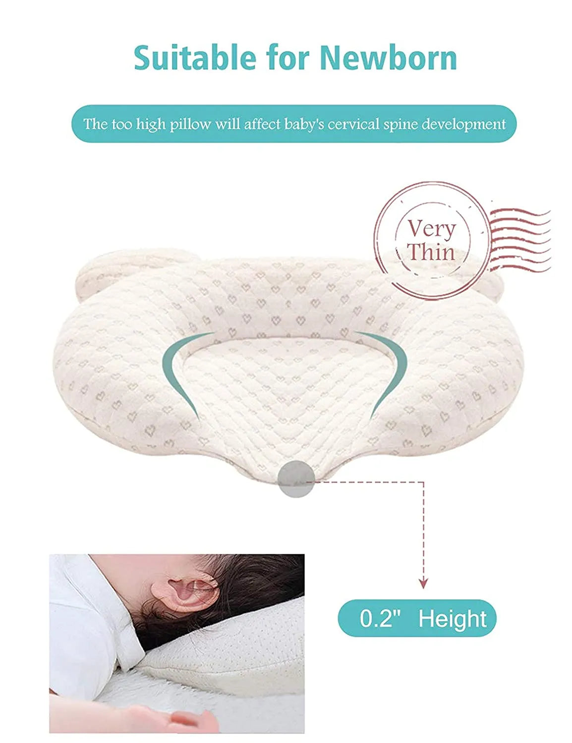 Cotton Baby Head Protector Pillow for Infants