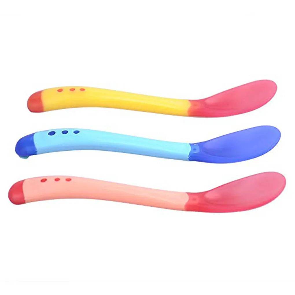 3-Piece Heat-Sensing Baby spoon/spork Utensil Set